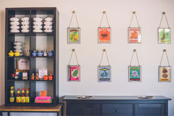 decorations and items for sale at restaurant